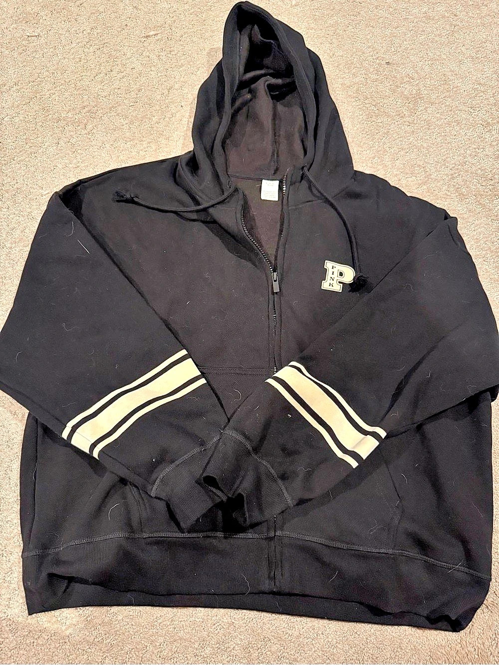 Victoria's Secret Black Zip Hoodie Size XL